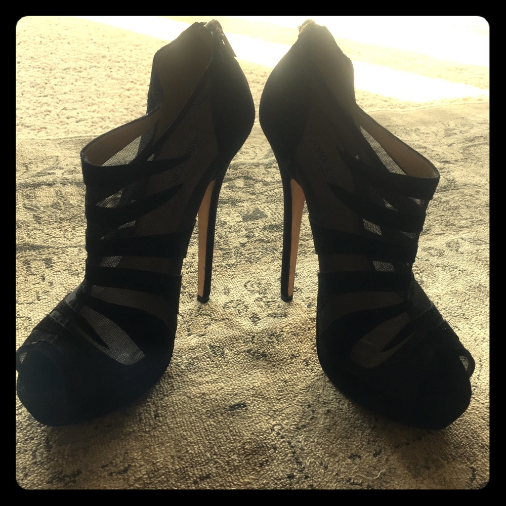 Sexy jimmy choo mesh peep toe stilettos 👠